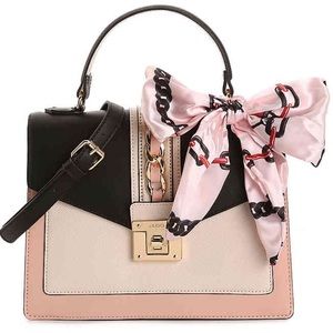 Black and Pink ALDO Glenda Satchel